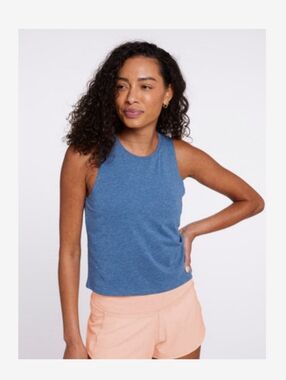 Tasc Women's XL Always Tank (Cropped) In Indigo Heather
